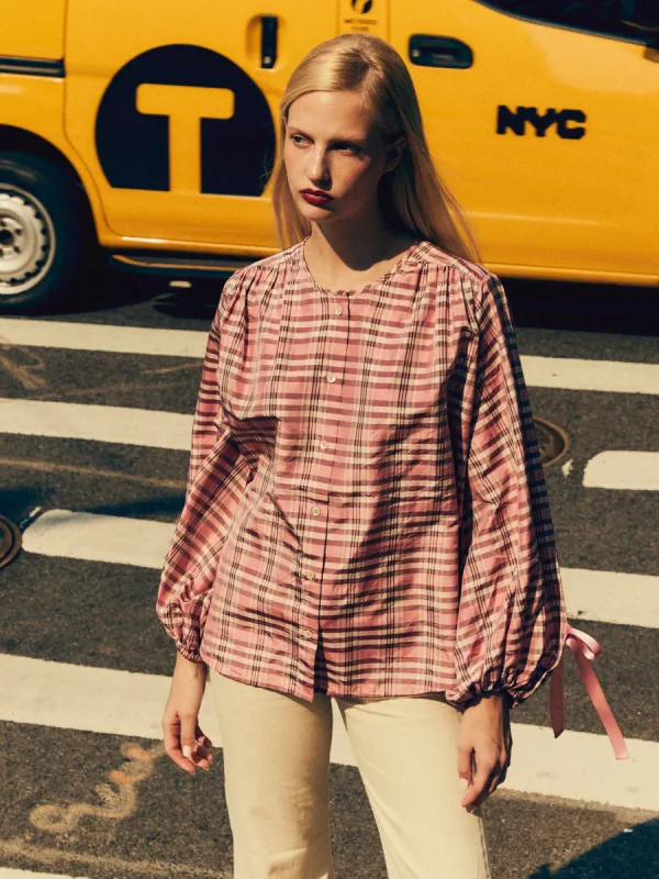 Cecily Top in Sugarplum Taffeta sold by MILLE