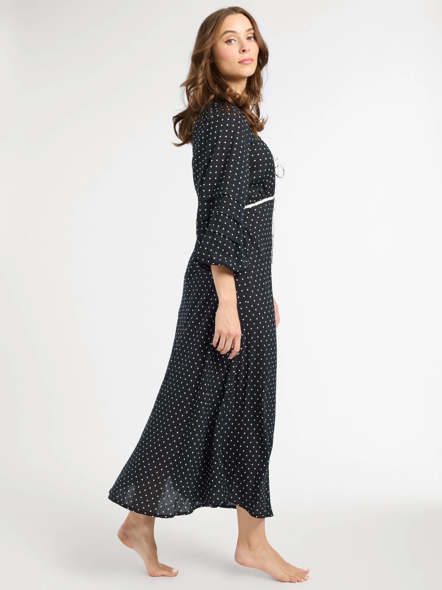 Suki Dress in Black & White Dot sold by MILLE product image thumbnail 5
