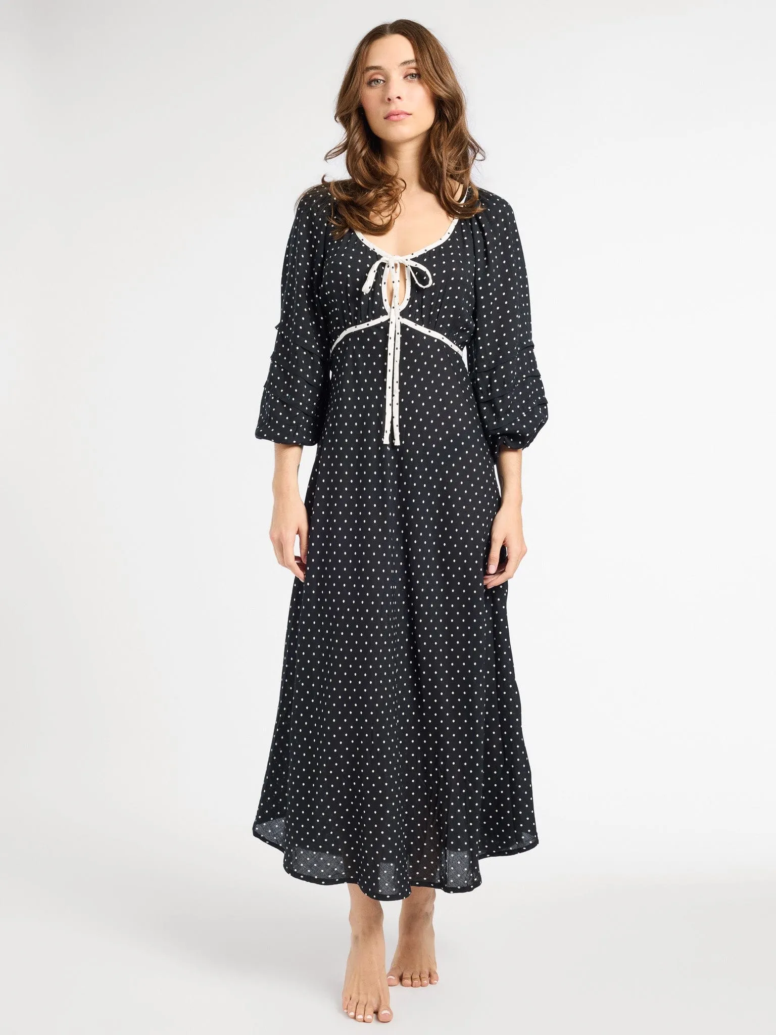 Suki Dress in Black & White Dot sold by MILLE product image thumbnail 4