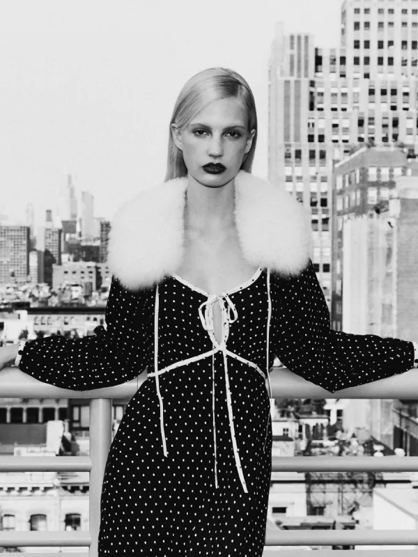 Suki Dress in Black & White Dot sold by MILLE