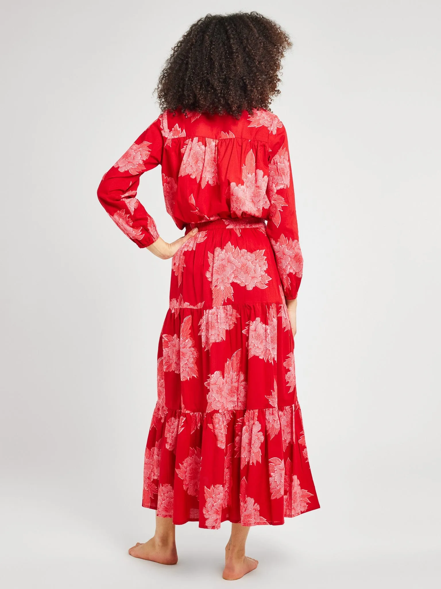 Paola Skirt in Crimson Floral sold by MILLE product image thumbnail 5