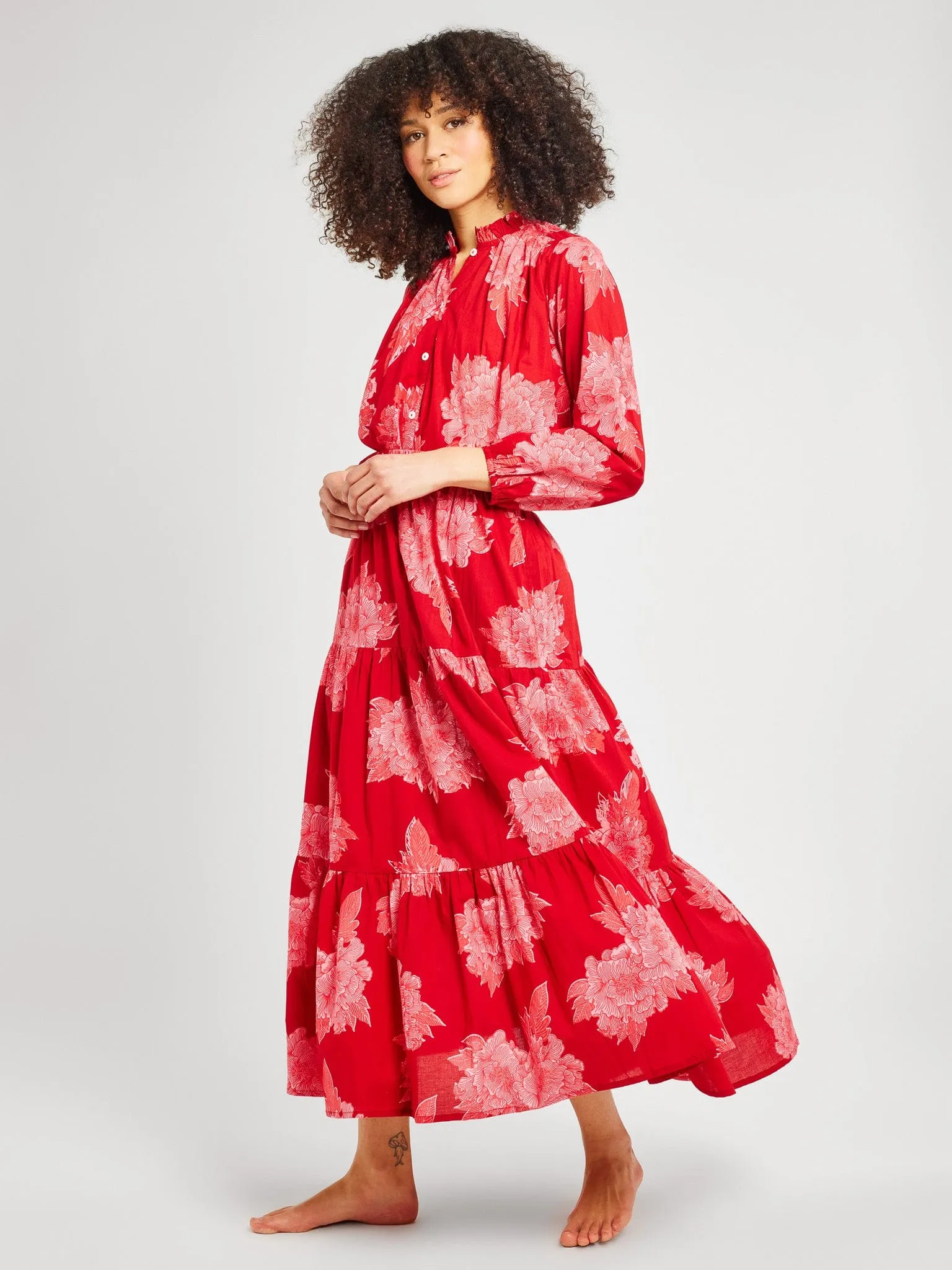 Paola Skirt in Crimson Floral sold by MILLE product image thumbnail 3