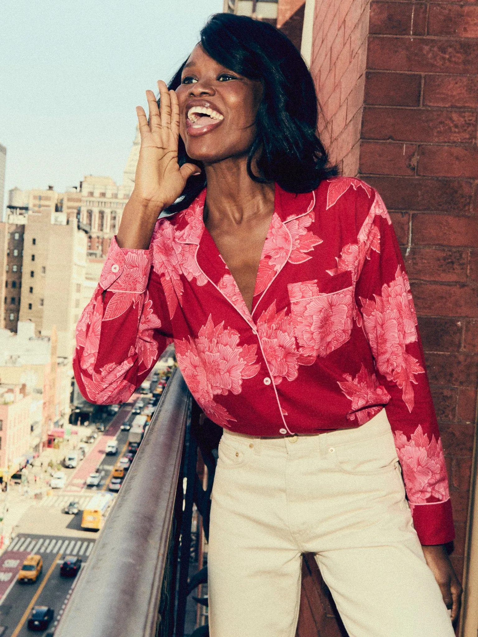 Iris Top in Crimson Floral sold by MILLE