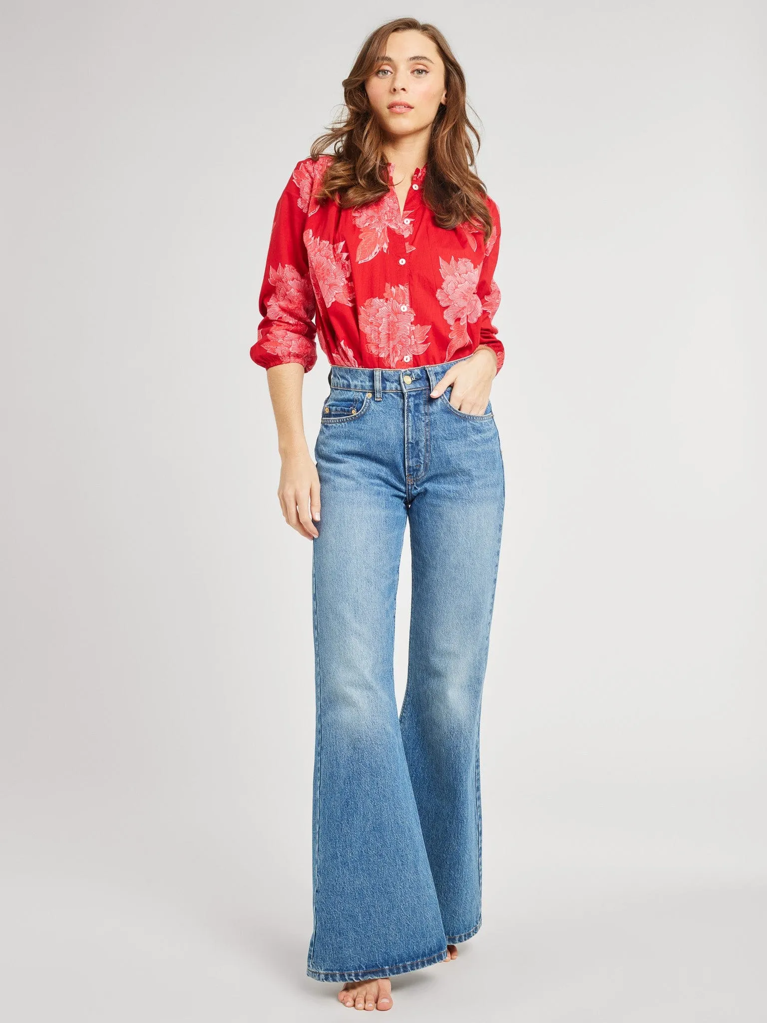 Francesca Top in Crimson Floral sold by MILLE product image thumbnail 2