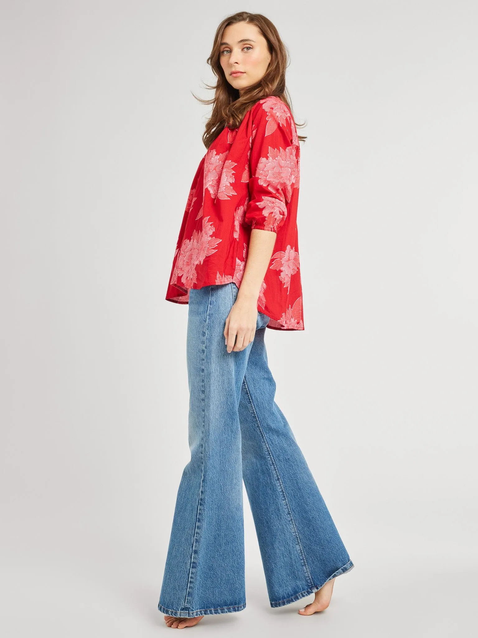 Francesca Top in Crimson Floral sold by MILLE product image thumbnail 3