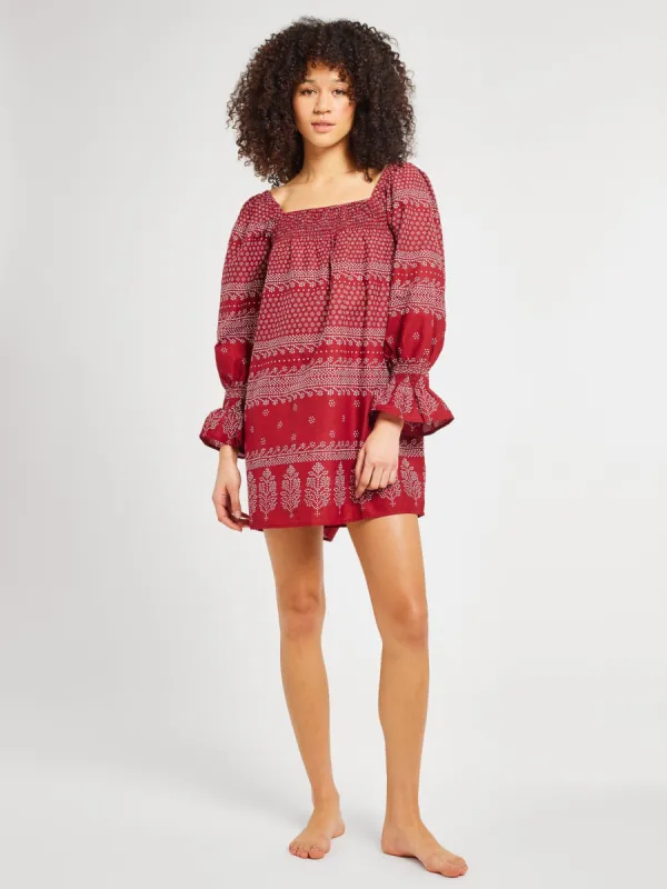 Gabriette Dress in Raspberry Mosaic sold by MILLE