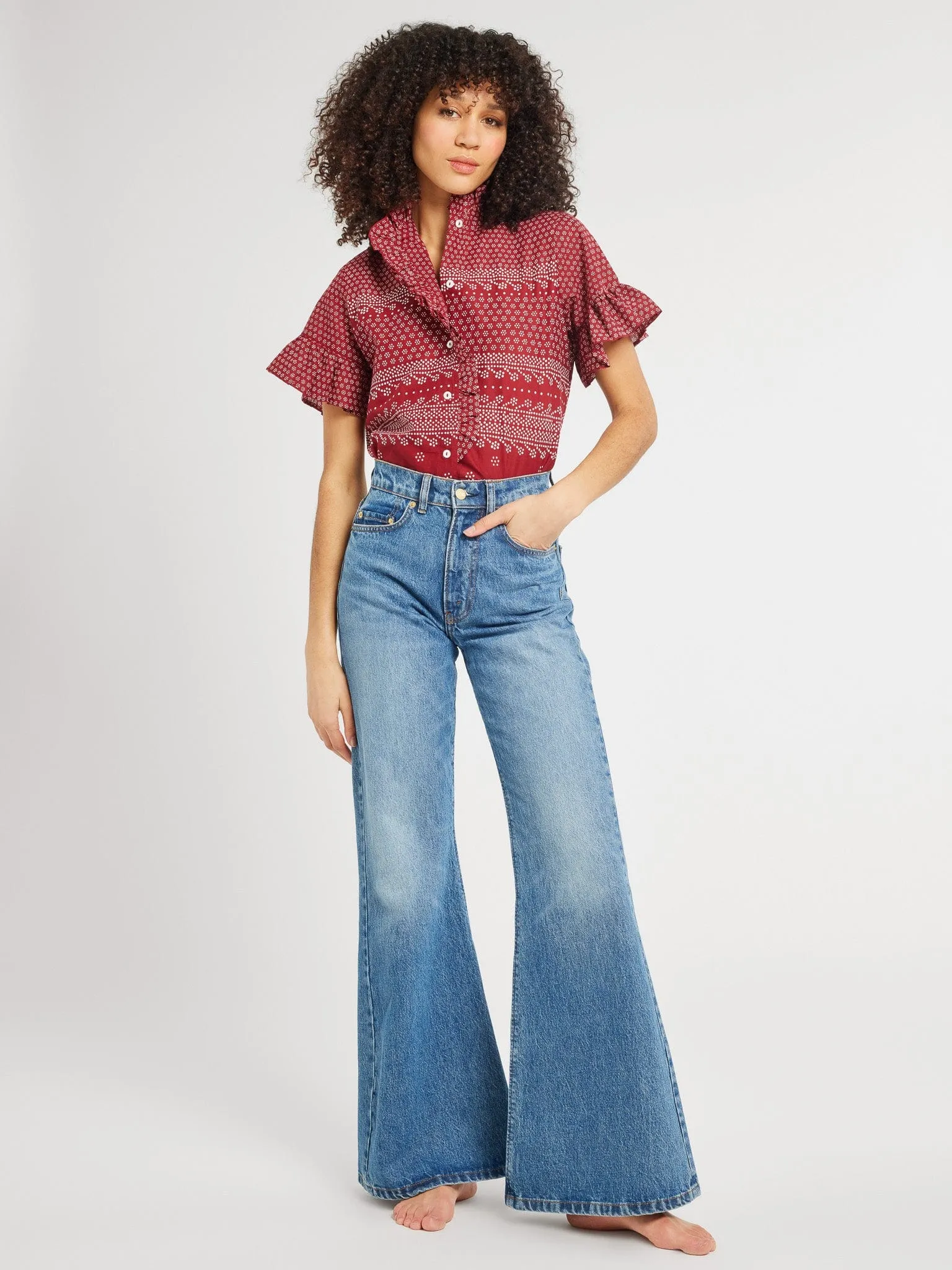 Vanessa Top in Raspberry Mosaic sold by MILLE product image thumbnail 2