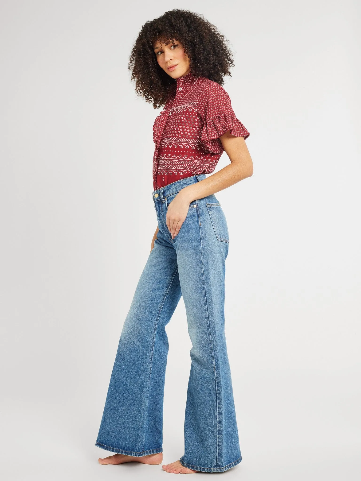 Vanessa Top in Raspberry Mosaic sold by MILLE product image thumbnail 4