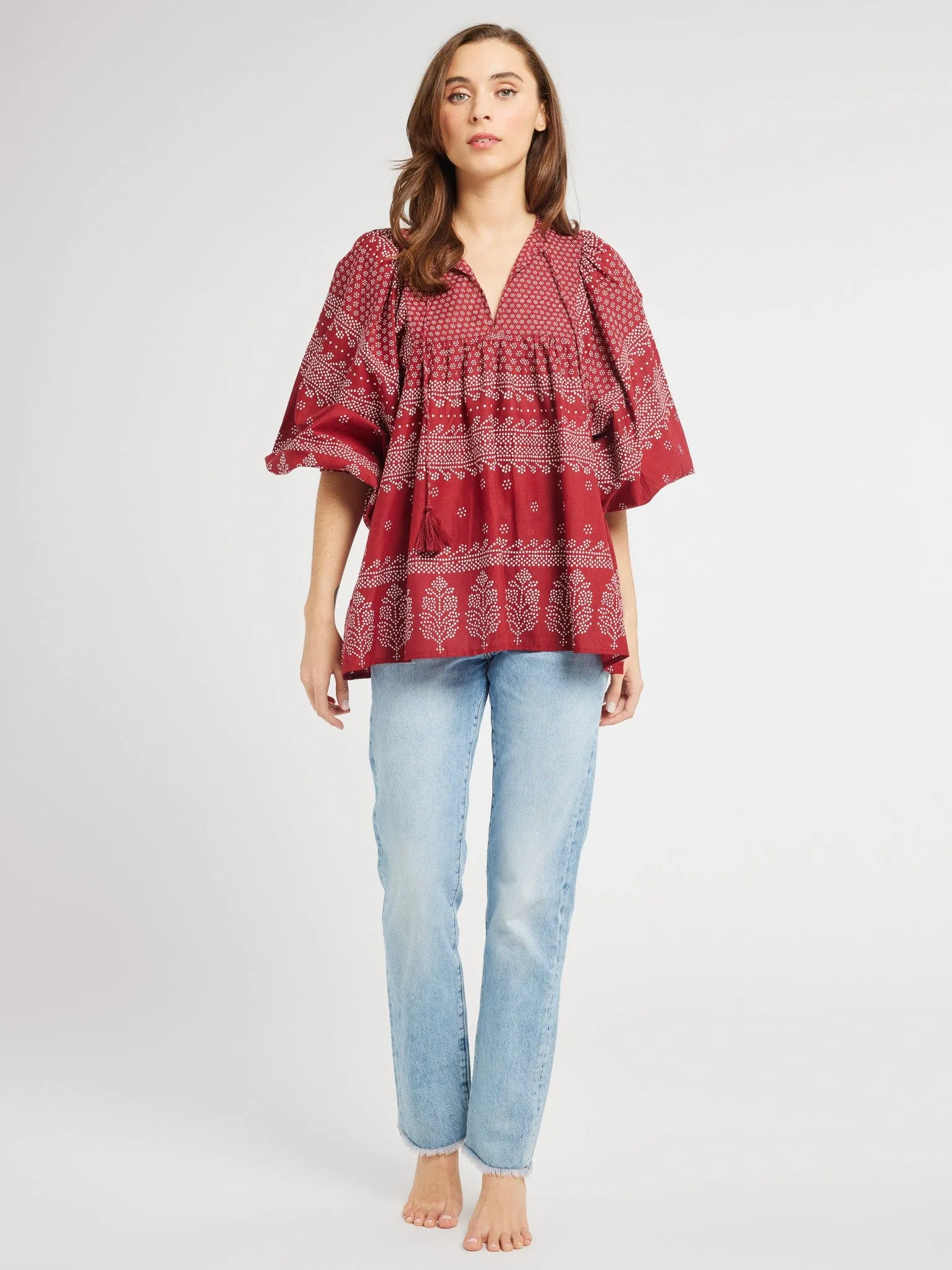 Charlie Top in Raspberry Mosaic sold by MILLE product image thumbnail 3