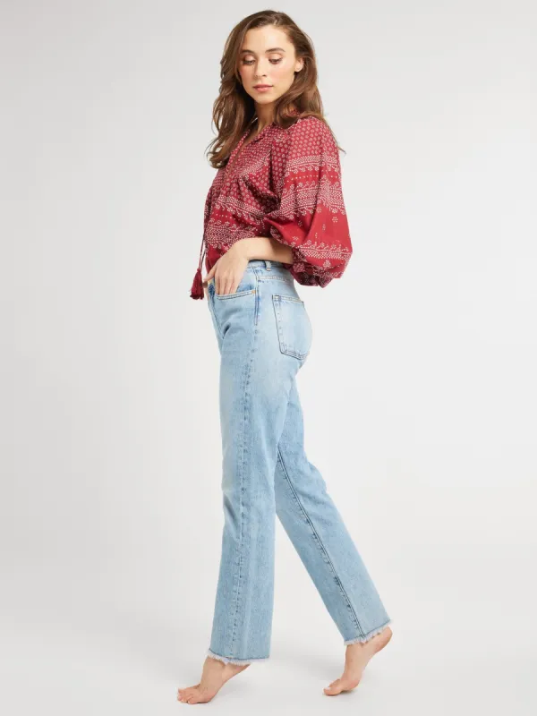 Charlie Top in Raspberry Mosaic sold by MILLE