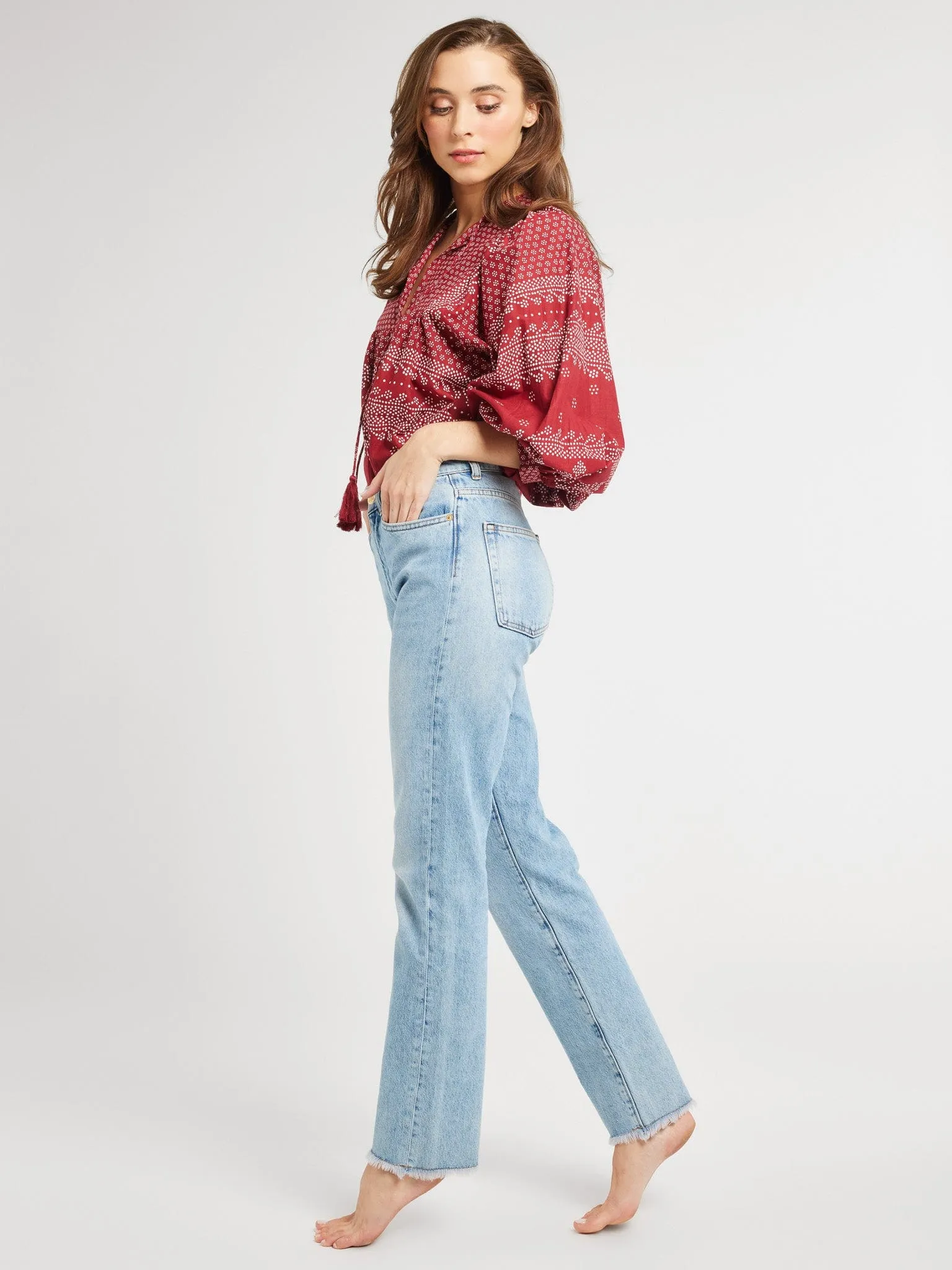 Charlie Top in Raspberry Mosaic sold by MILLE