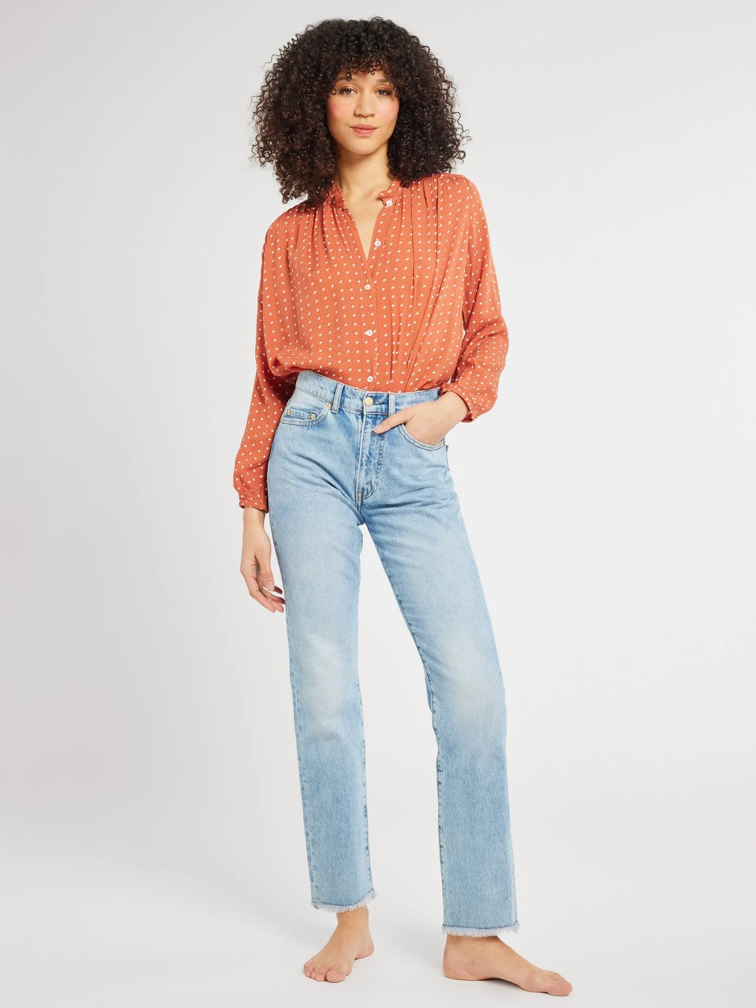 Francesca Top in Terracotta Dot sold by MILLE product image thumbnail 2