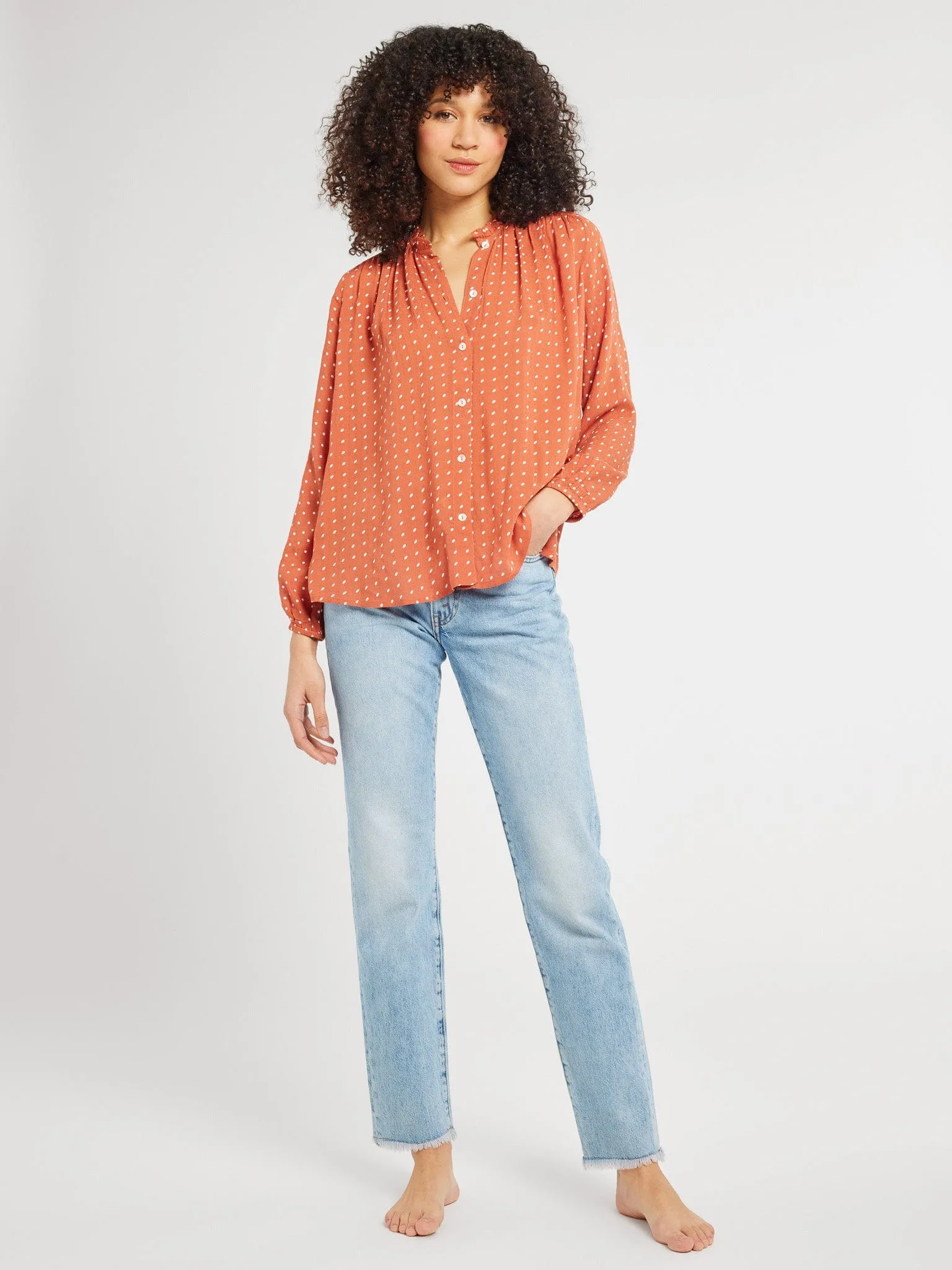 Francesca Top in Terracotta Dot sold by MILLE product image thumbnail 5