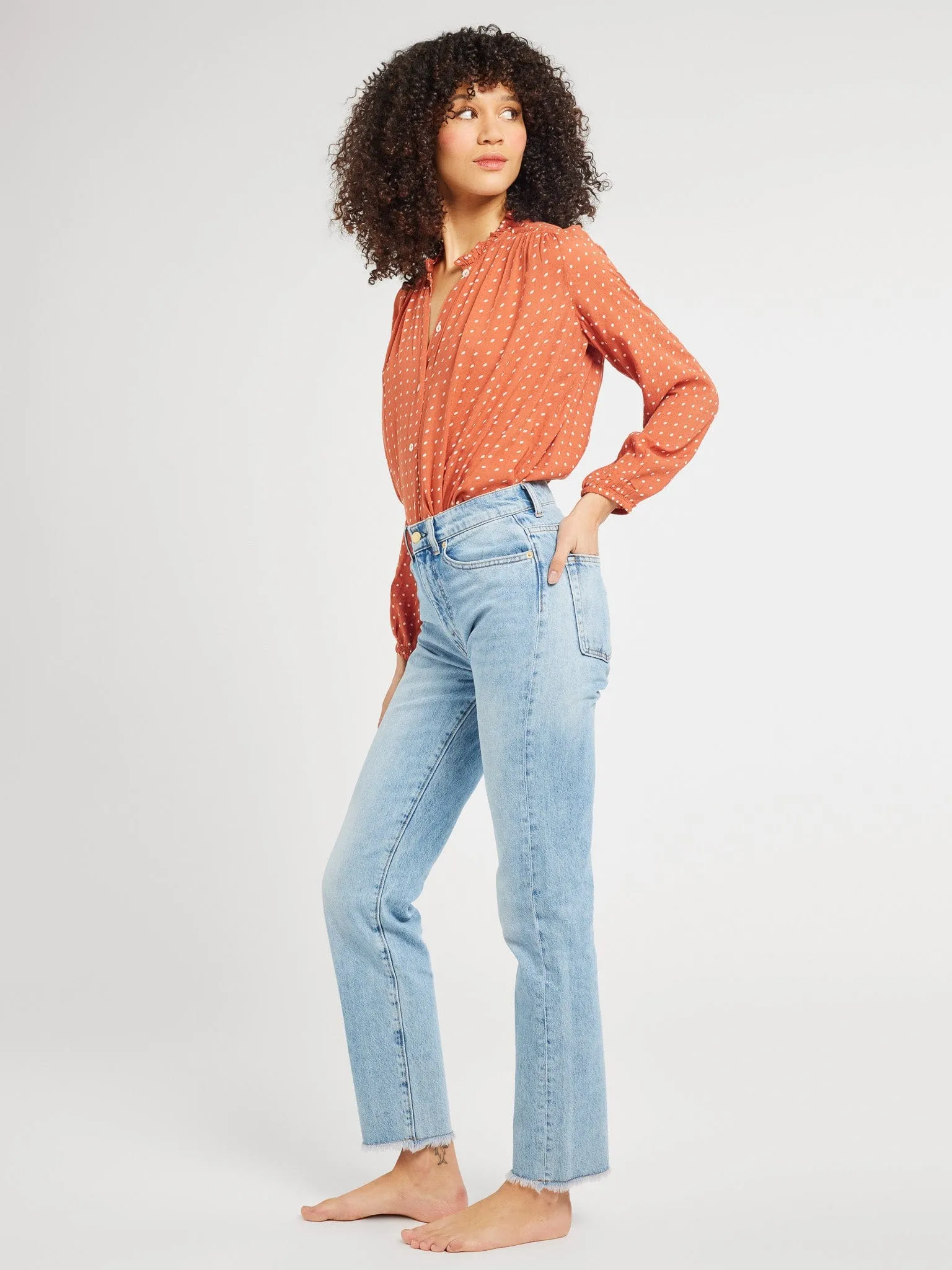 Francesca Top in Terracotta Dot sold by MILLE product image thumbnail 3