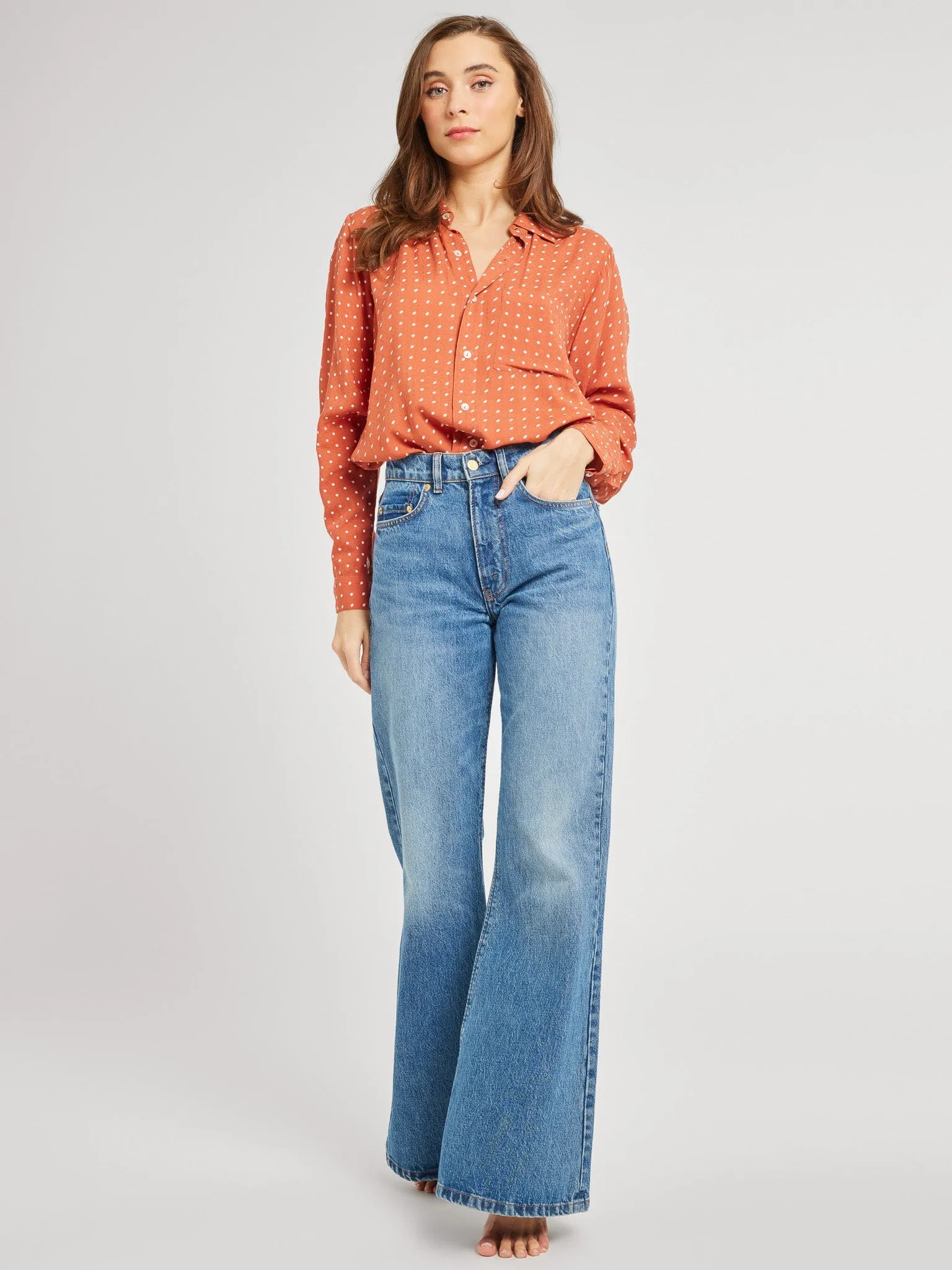 Sofia Top in Terracotta Dot sold by MILLE product image thumbnail 3