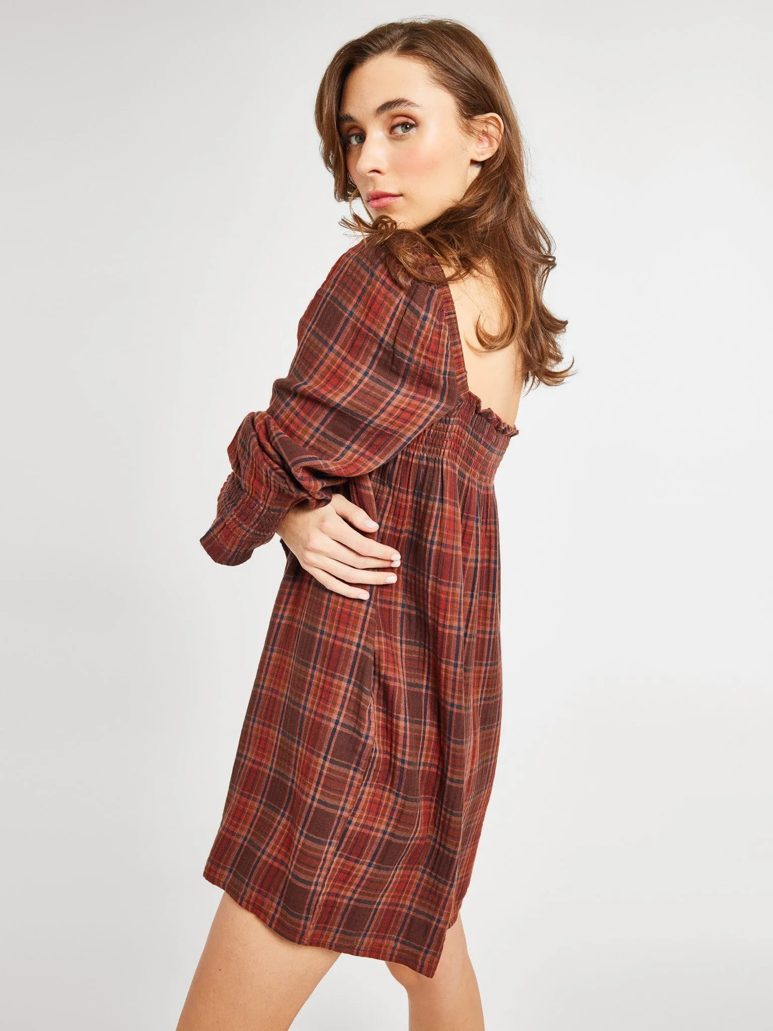 Gabriette Dress in Fireside Plaid sold by MILLE product image thumbnail 4