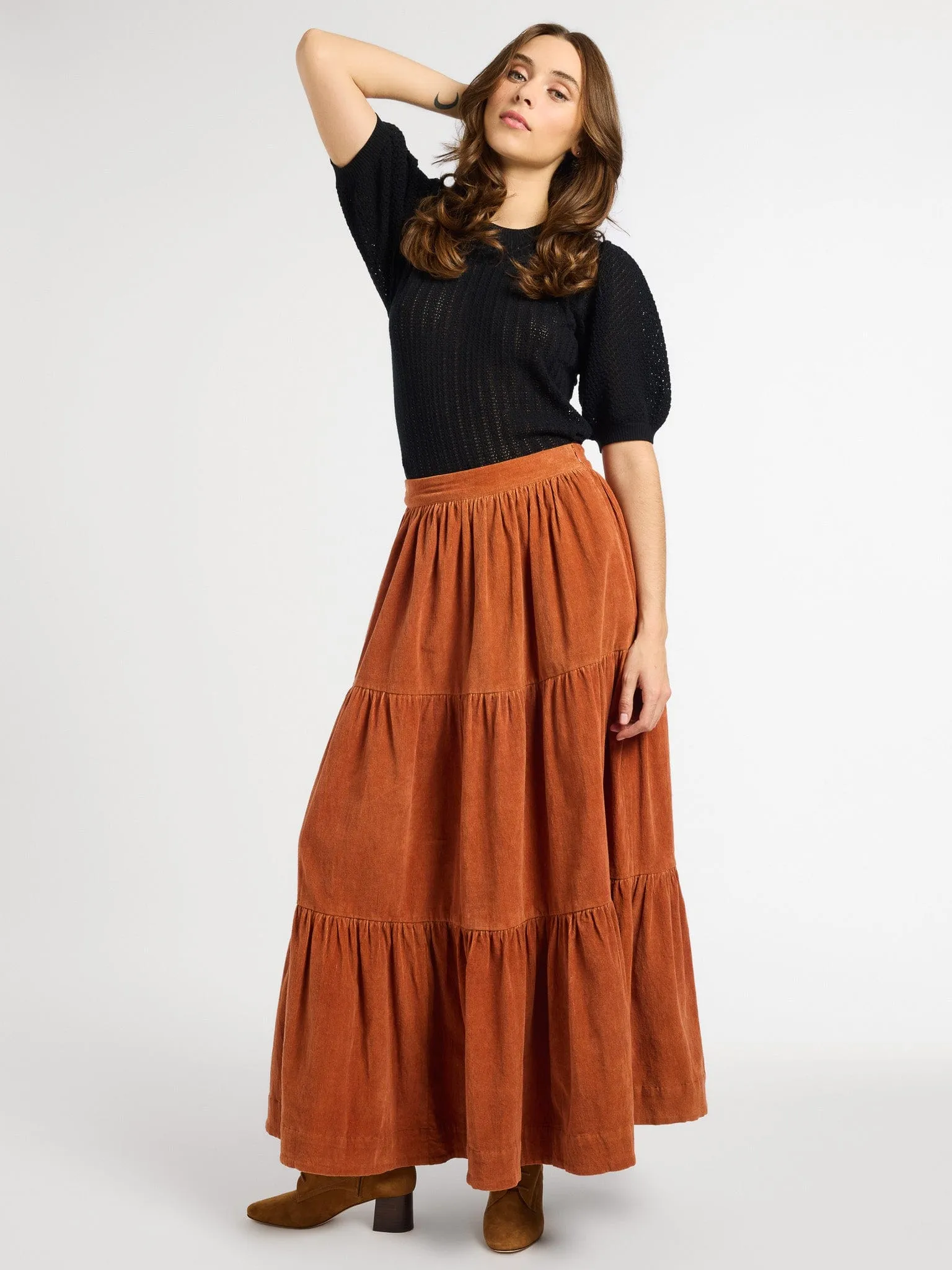 Paola Skirt in Cinnamon Cord sold by MILLE product image thumbnail 4