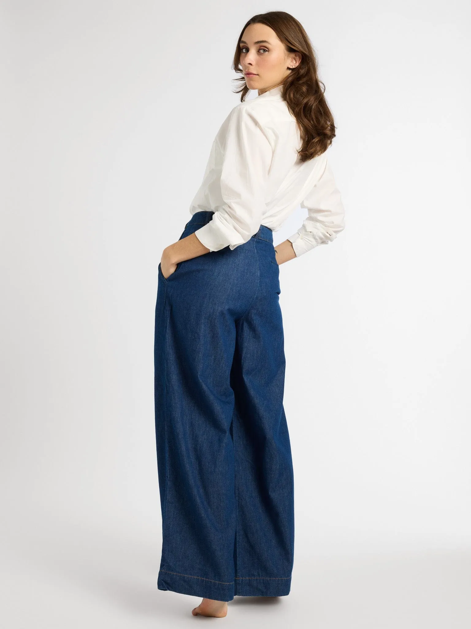 Hepburn Pant in Greenwich sold by MILLE product image thumbnail 3