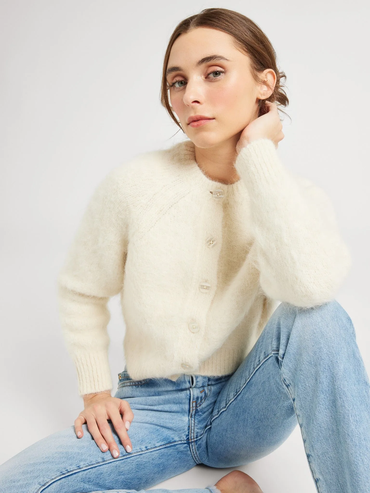 Priscilla Cardigan in White sold by MILLE product image thumbnail 2