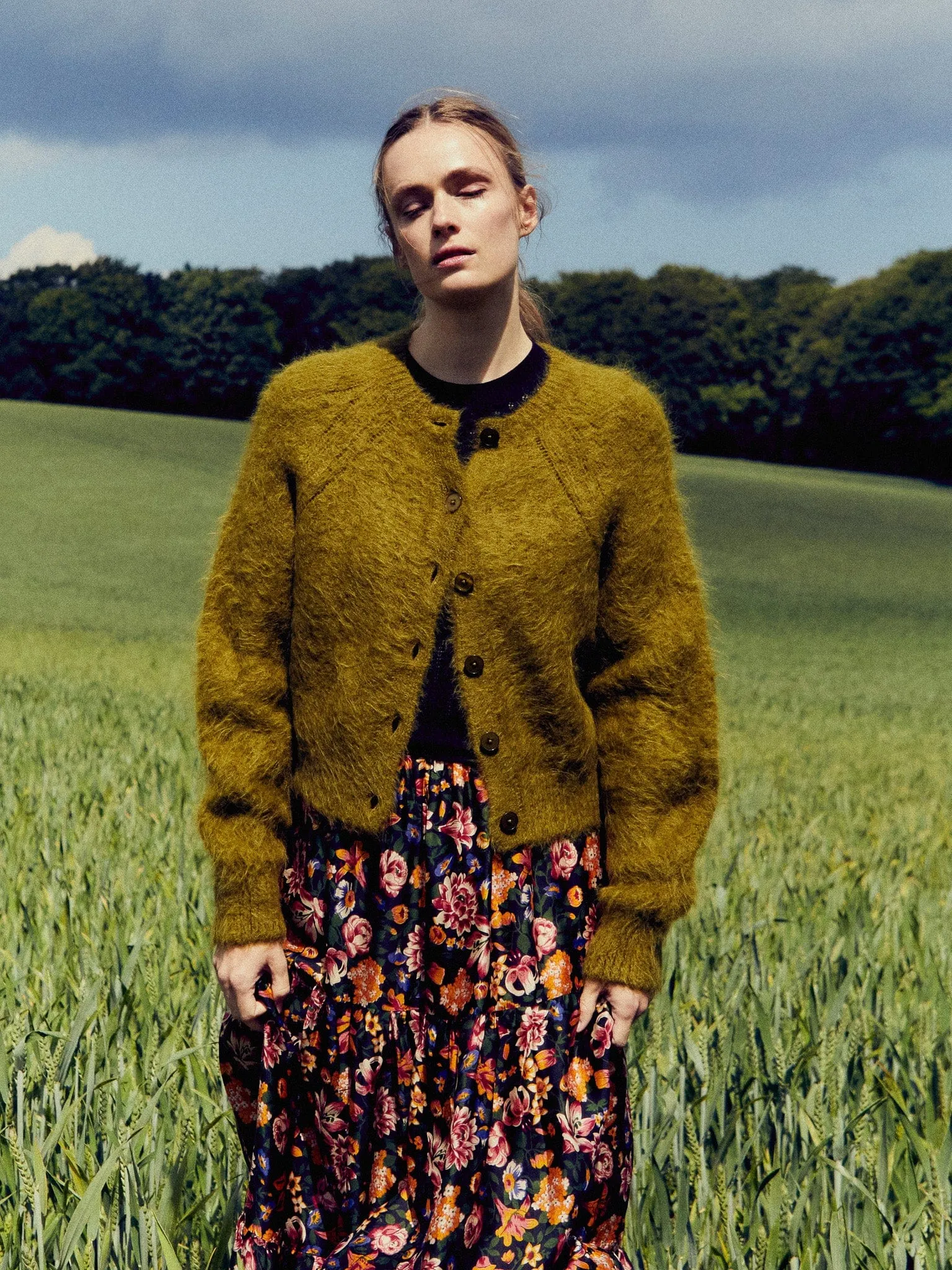 Priscilla Cardigan in Moss sold by MILLE