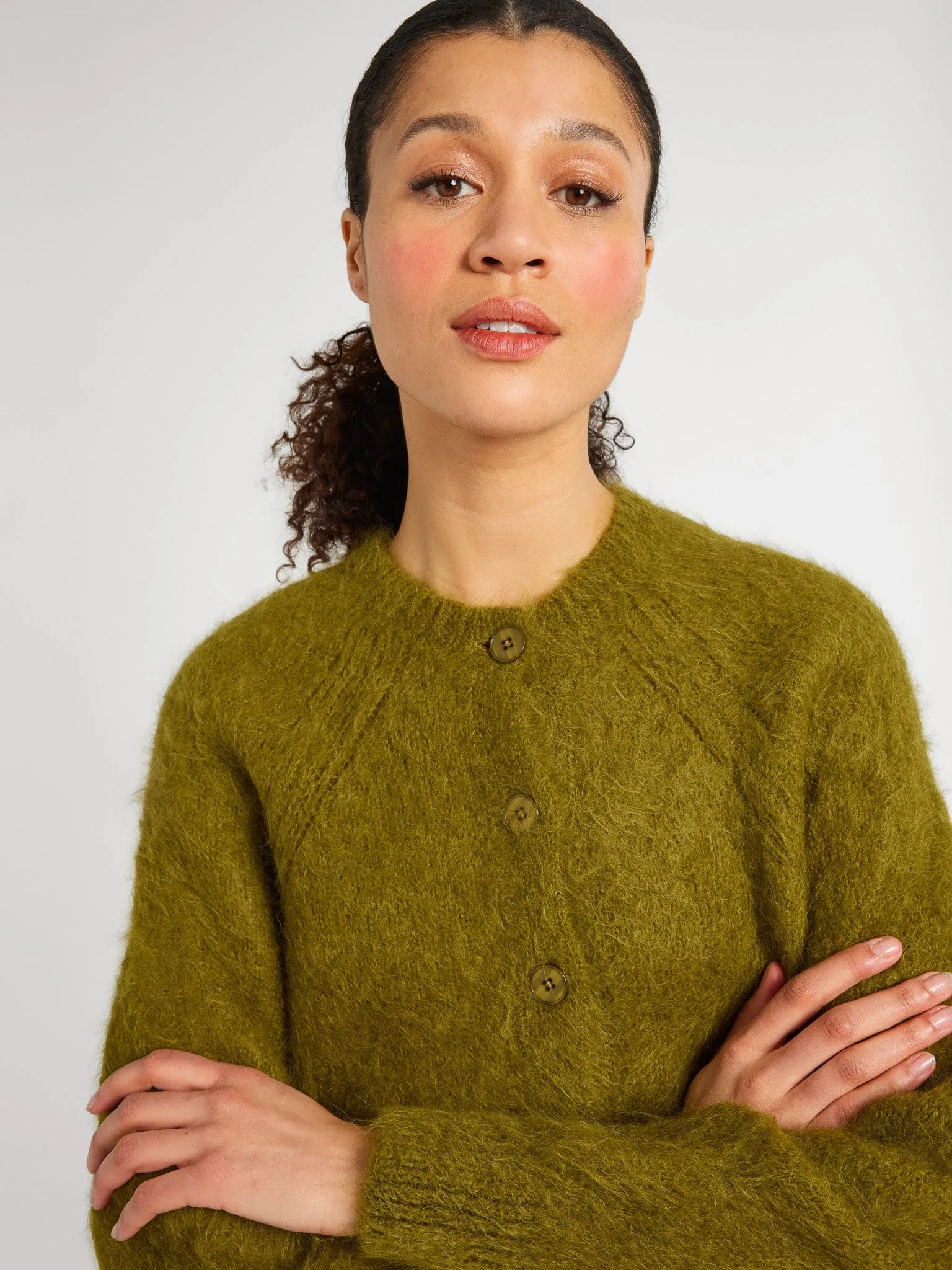 Priscilla Cardigan in Moss sold by MILLE product image thumbnail 3