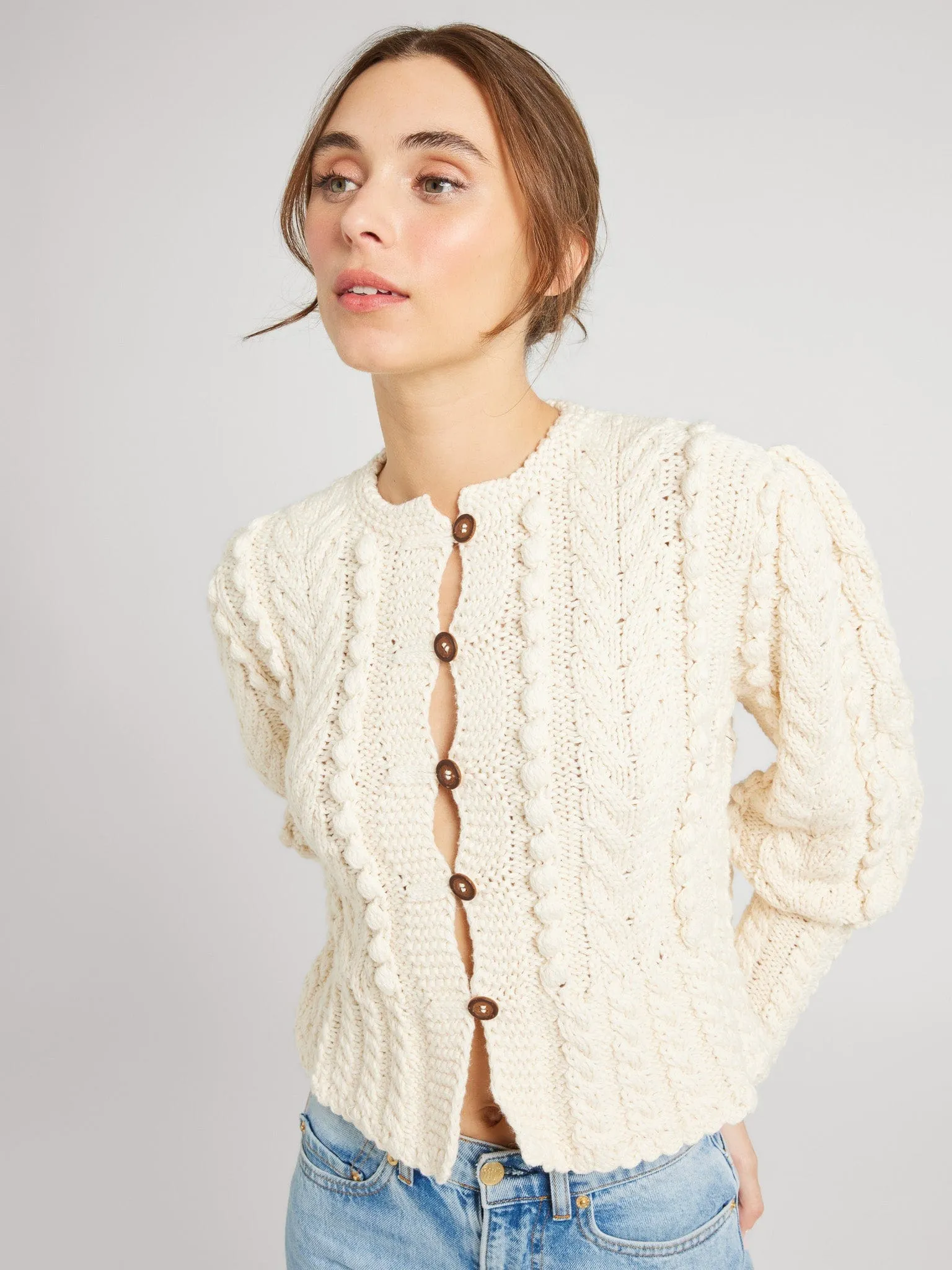 Allegra Cardigan in Ivory sold by MILLE product image thumbnail 2