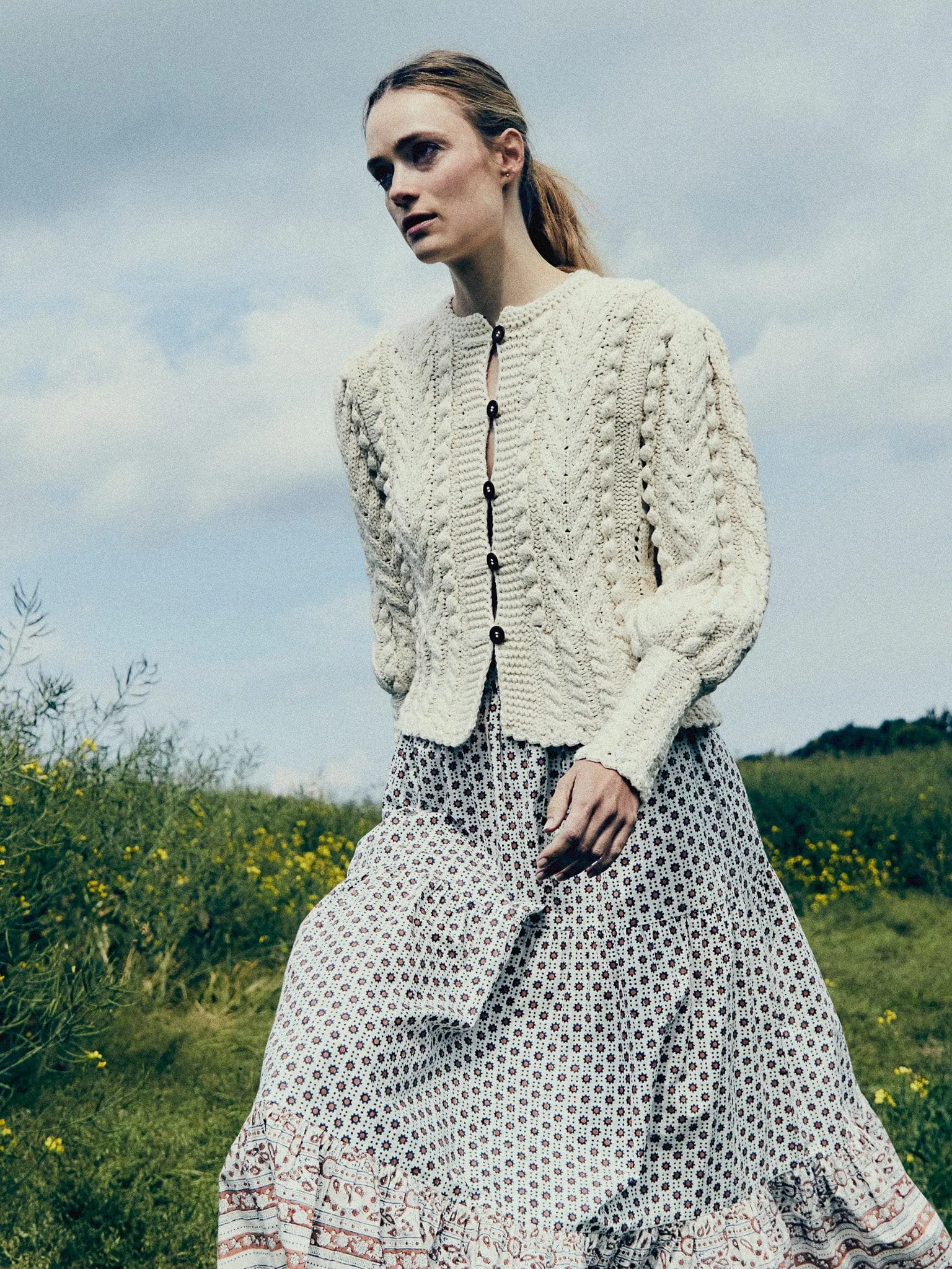 Allegra Cardigan in Ivory sold by MILLE