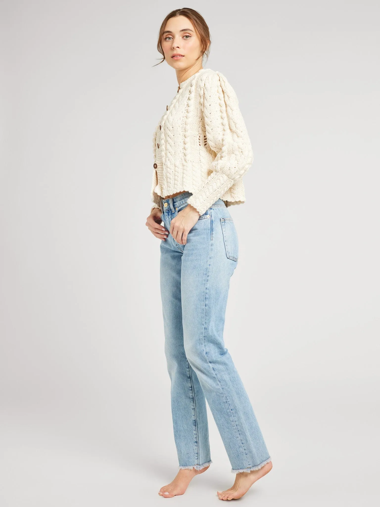 Allegra Cardigan in Ivory sold by MILLE product image thumbnail 5