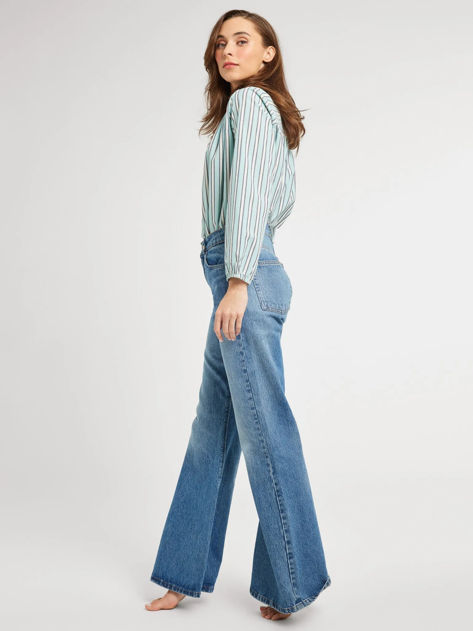 Francesca Top in Seaglass Stripe sold by MILLE product image thumbnail 4