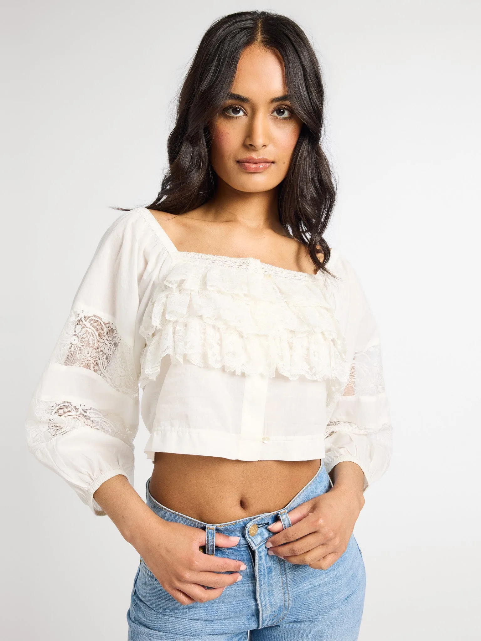Corinne Top in Ivory sold by MILLE