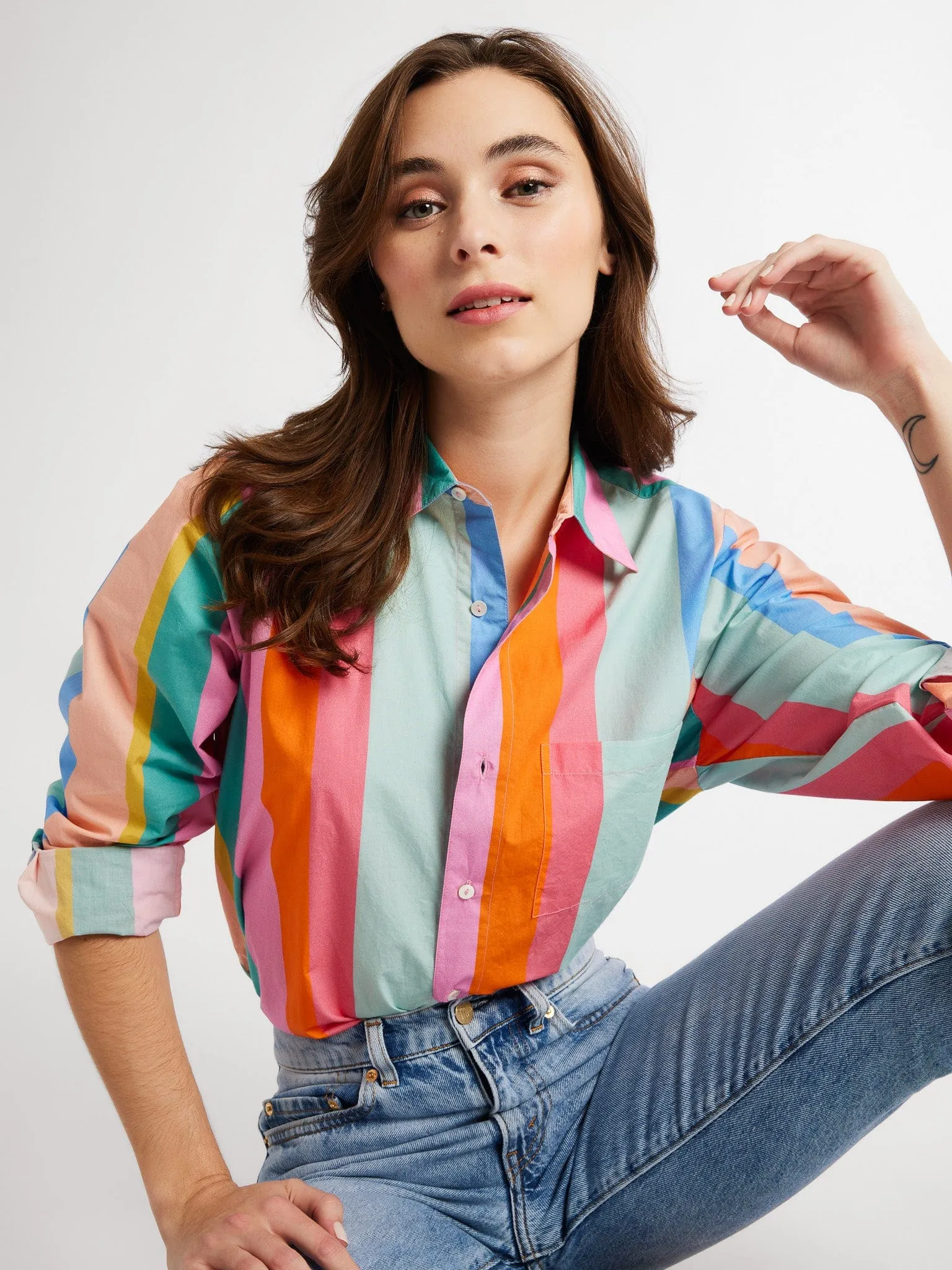 Sofia Top in Confetti Stripe sold by MILLE