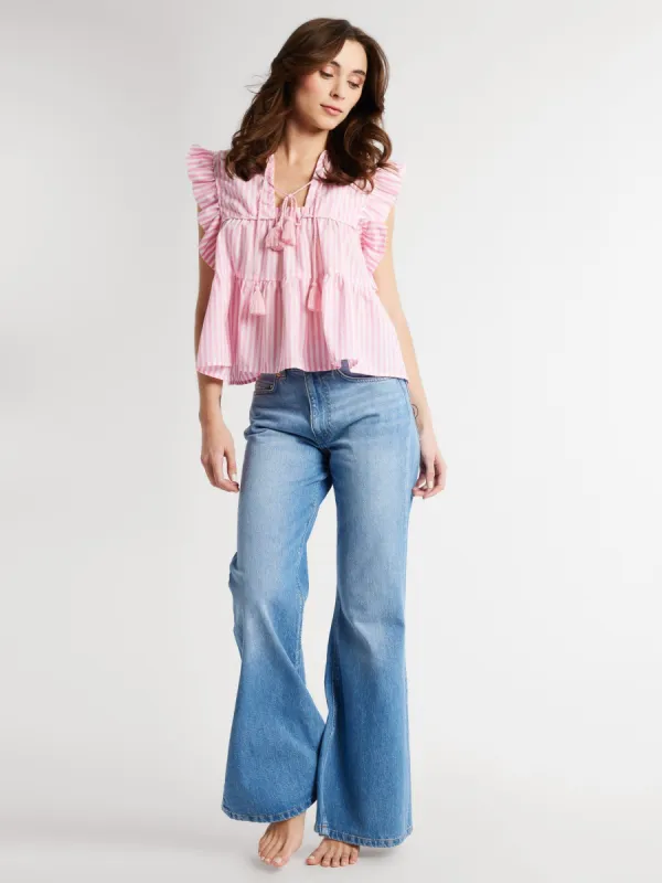 Chelsea Top in Bubblegum Stripe sold by MILLE