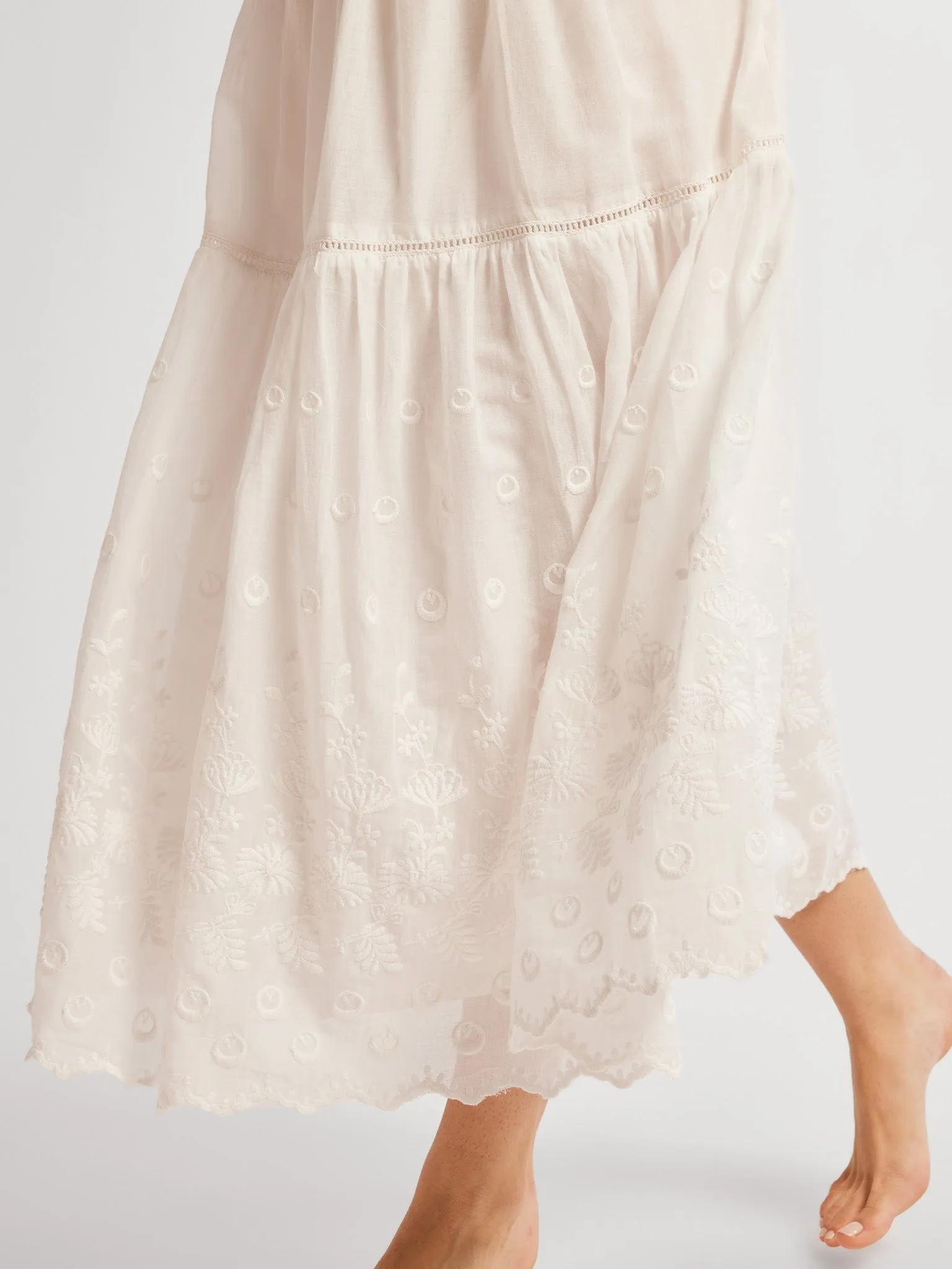 Betty Skirt in White Petal Embroidery sold by MILLE product image thumbnail 4