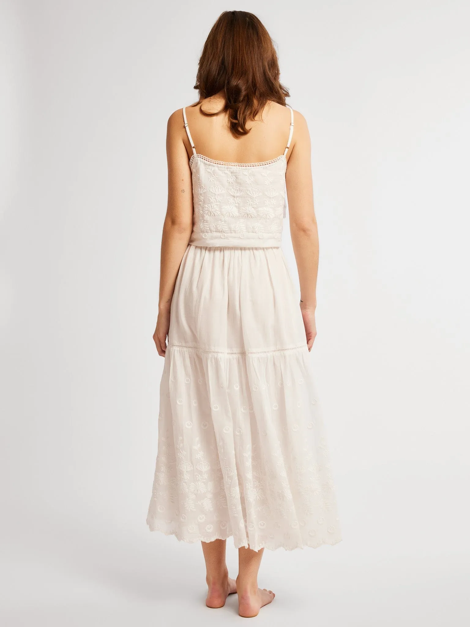 Betty Skirt in White Petal Embroidery sold by MILLE product image thumbnail 5