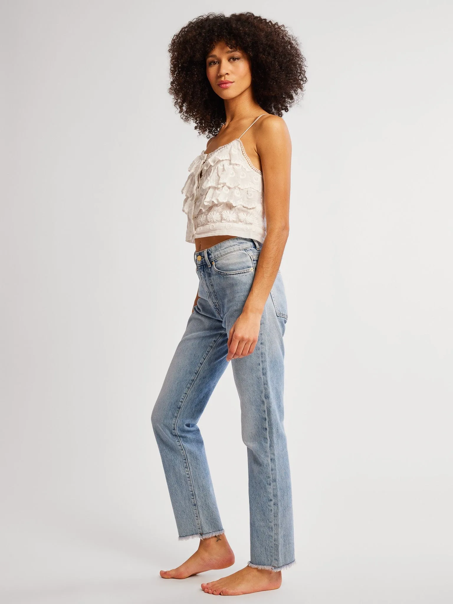 Patti Top in White Petal Embroidery sold by MILLE product image thumbnail 3