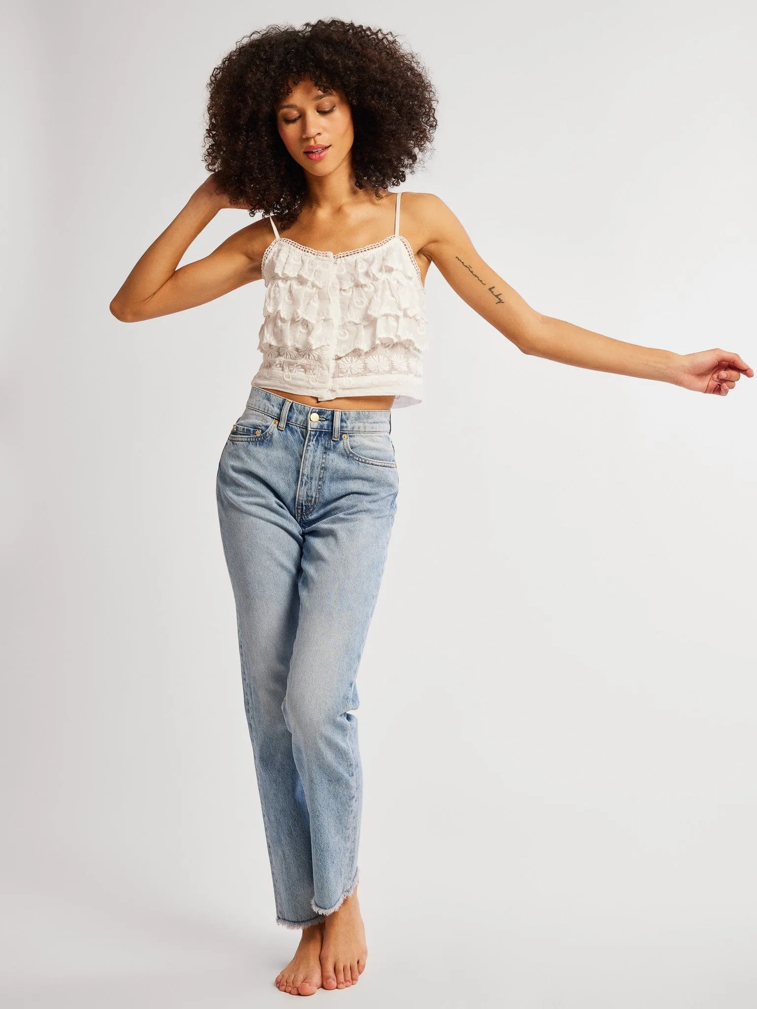 Patti Top in White Petal Embroidery sold by MILLE product image thumbnail 4