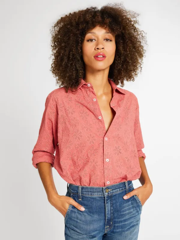 Sofia Top in Rosewood Eyelet sold by MILLE