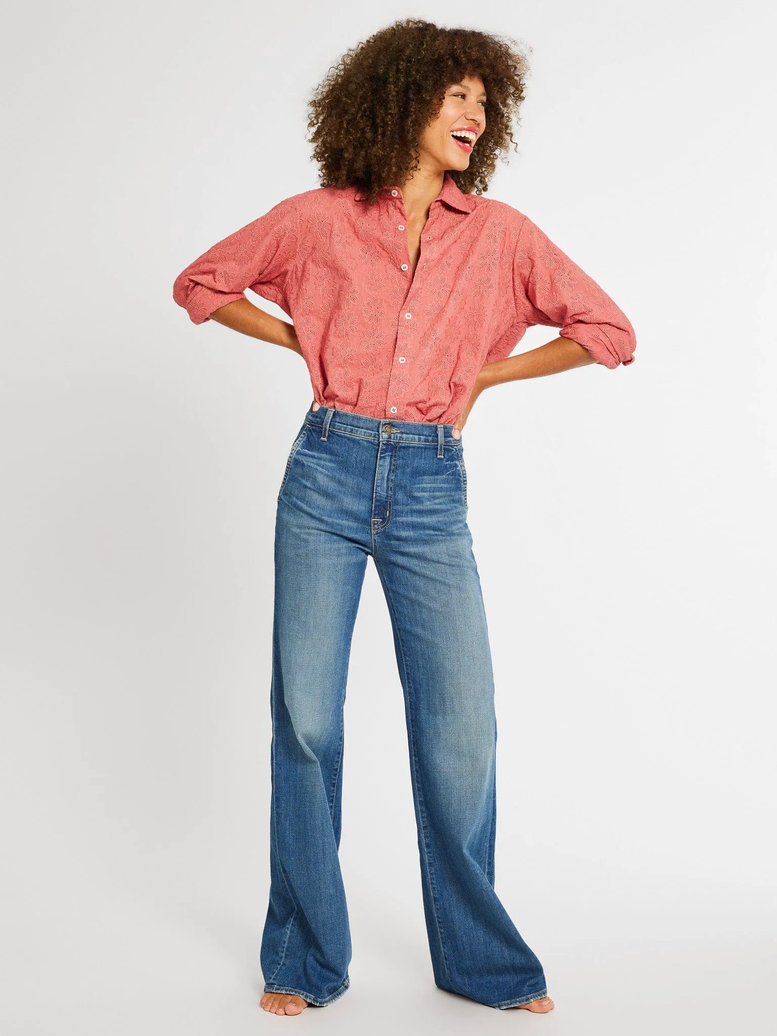 Sofia Top in Rosewood Eyelet sold by MILLE product image thumbnail 5