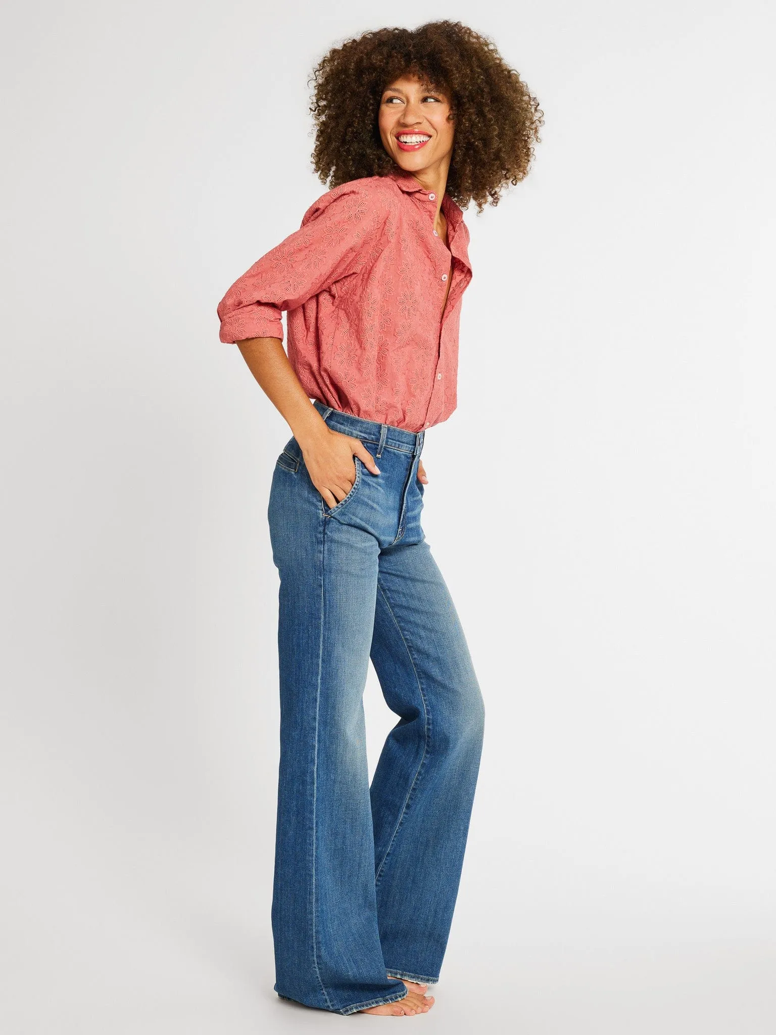 Sofia Top in Rosewood Eyelet sold by MILLE product image thumbnail 2