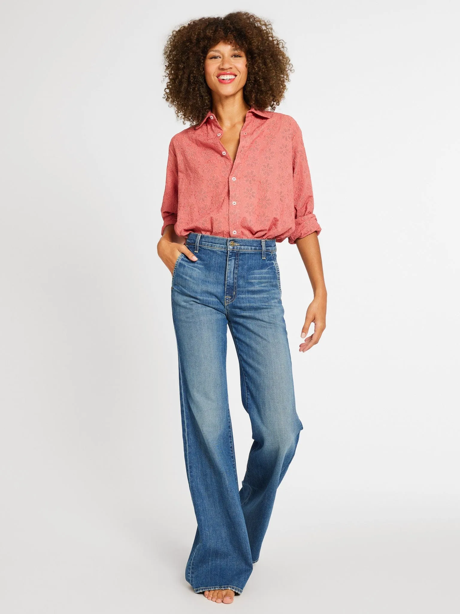 Sofia Top in Rosewood Eyelet sold by MILLE product image thumbnail 4