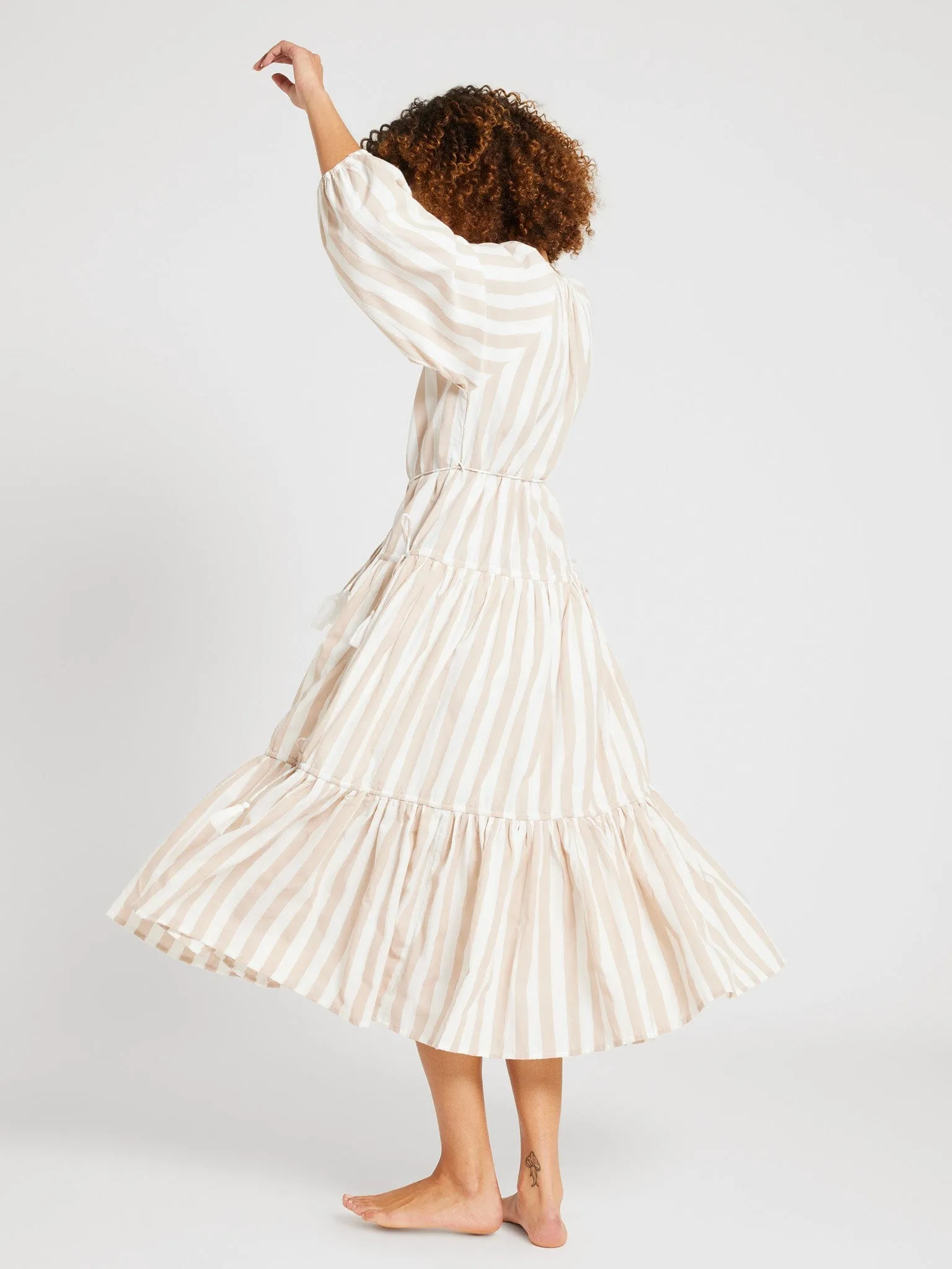Natalia Dress in Cappuccino Stripe sold by MILLE product image thumbnail 4