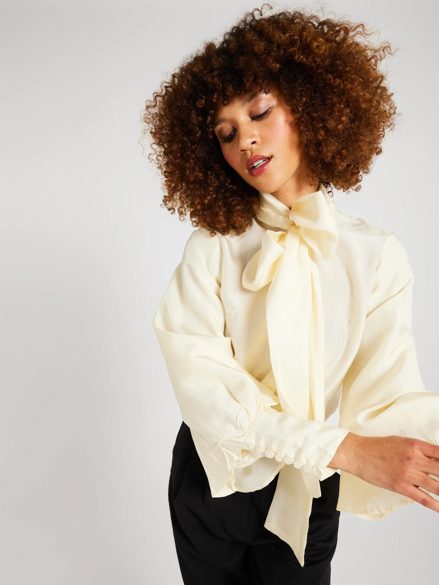 Gigi Top in Ivory Silk sold by MILLE