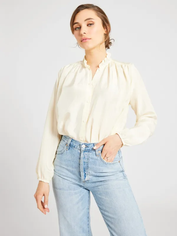 Francesca Top in Ivory Silk sold by MILLE