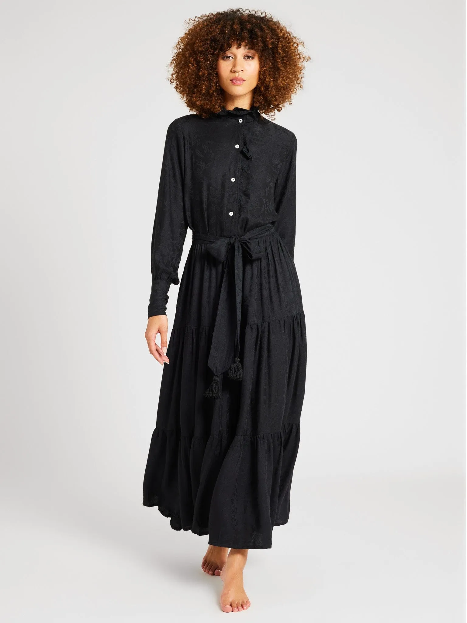 Valentina Dress in Black Jacquard sold by MILLE product image thumbnail 2