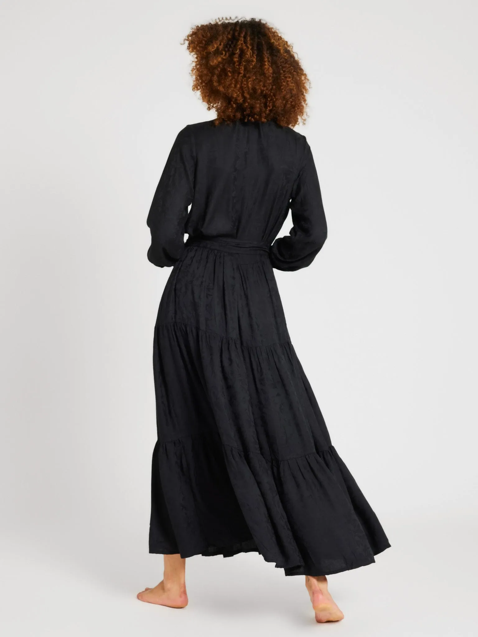 Valentina Dress in Black Jacquard sold by MILLE product image thumbnail 4