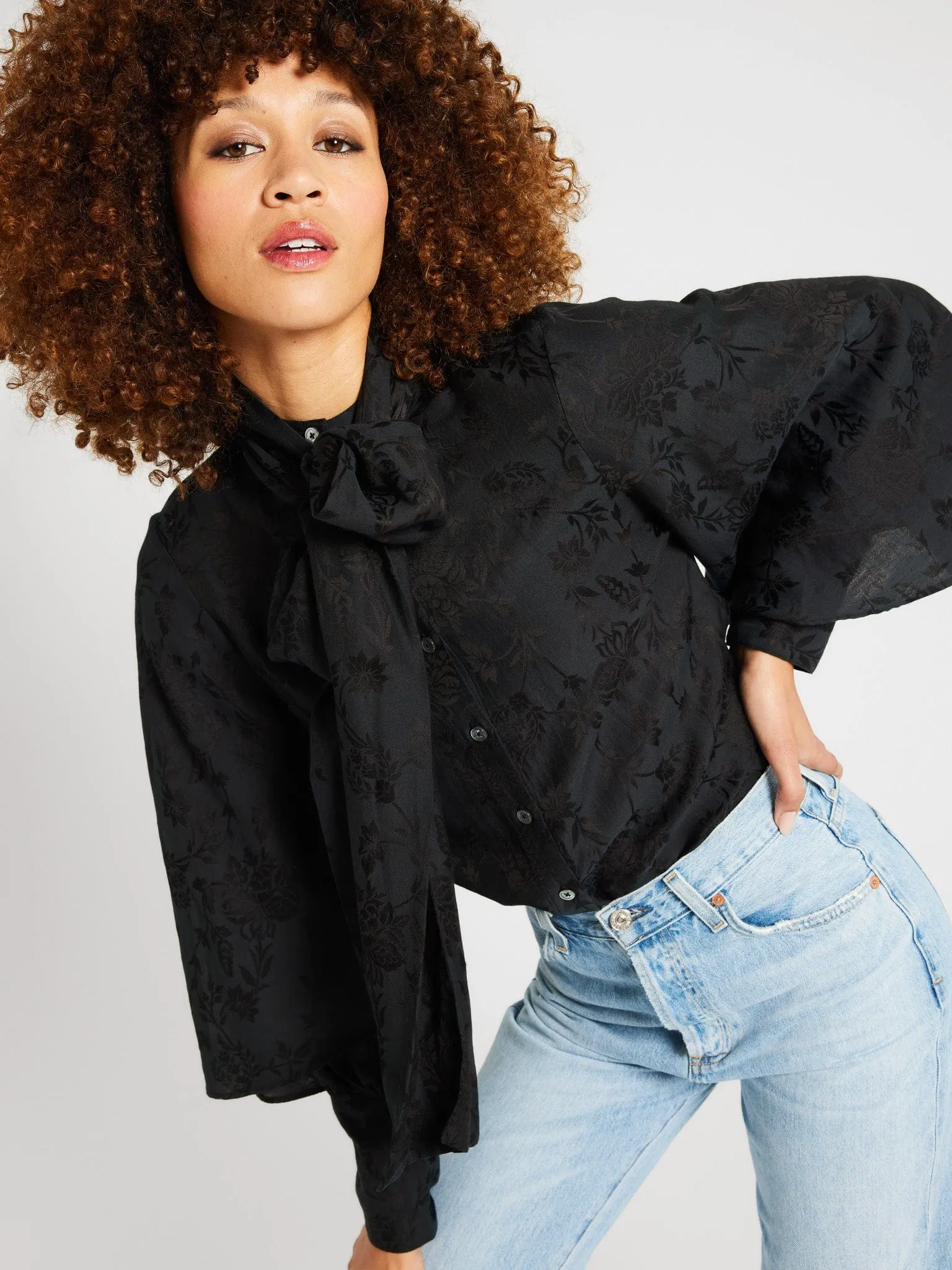 Gigi Top in Black Jacquard sold by MILLE