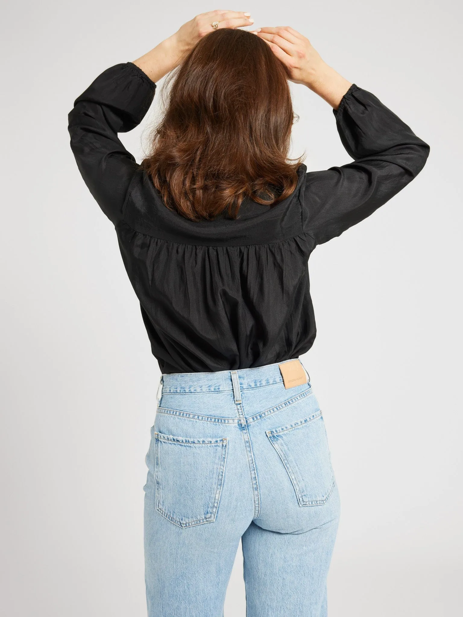 Francesca Top in Black Silk sold by MILLE product image thumbnail 4