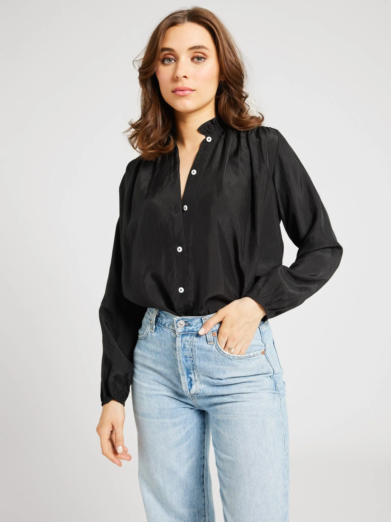 Francesca Top in Black Silk sold by MILLE product image thumbnail 2