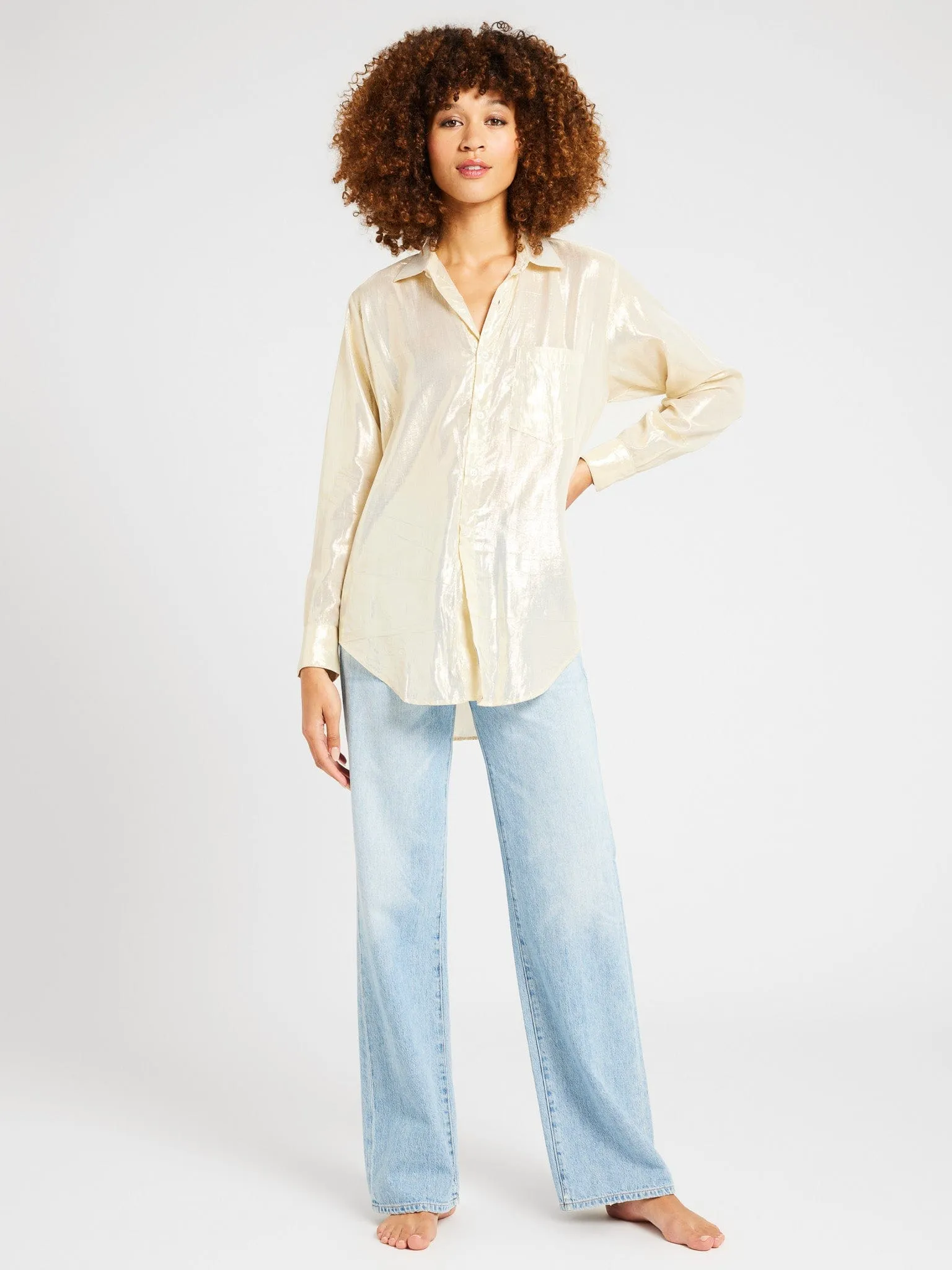 Sofia Top in Gold Lamé sold by MILLE product image thumbnail 3