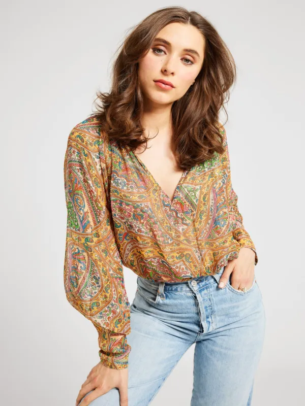 Madeline Top in Paisley Shimmer sold by MILLE